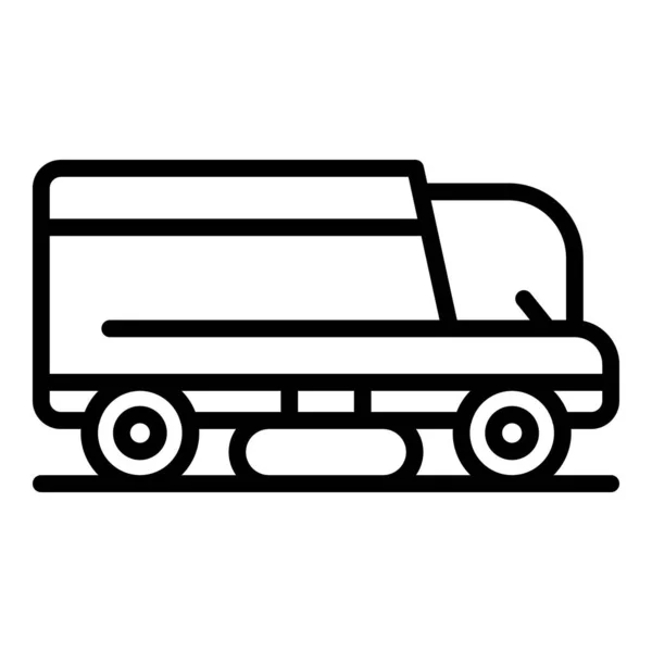 Straßenfeger Icon Umrissvektor Lastkraftwagen Maschine Kommunal — Stockvektor