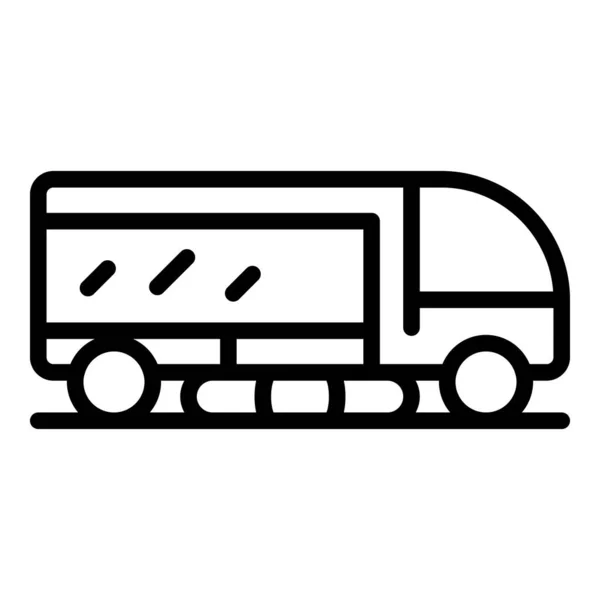 Balayeuse Route Icône Contour Vecteur Camion Routier Machine Nettoyage — Image vectorielle