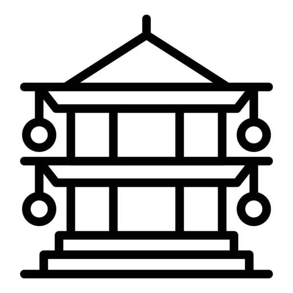 Vektor Obrysu Chrámu Tibetu Kulturní Památka Cestování Městem — Stockový vektor