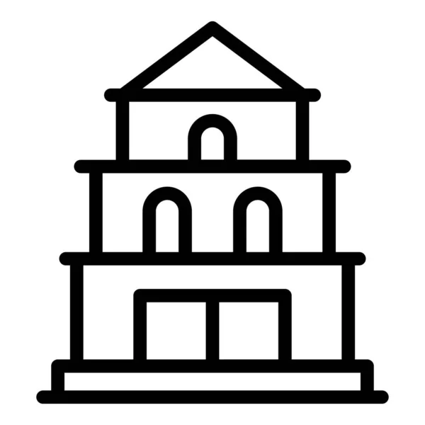 Εικονίδιο Ναού Προσευχής Διάνυσμα Περίγραμμα Ουρανός Του Νεπάλ Παλιό Κτίριο — Διανυσματικό Αρχείο
