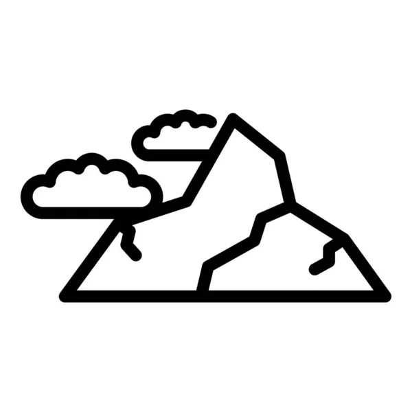尼泊尔山脉图标轮廓矢量 天涯庙宇城市旅行 — 图库矢量图片