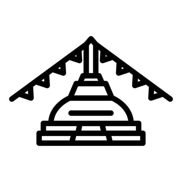 Stupa Building Icon Outline Vector Nepal Skyline Temple Culture — Stock Vector
