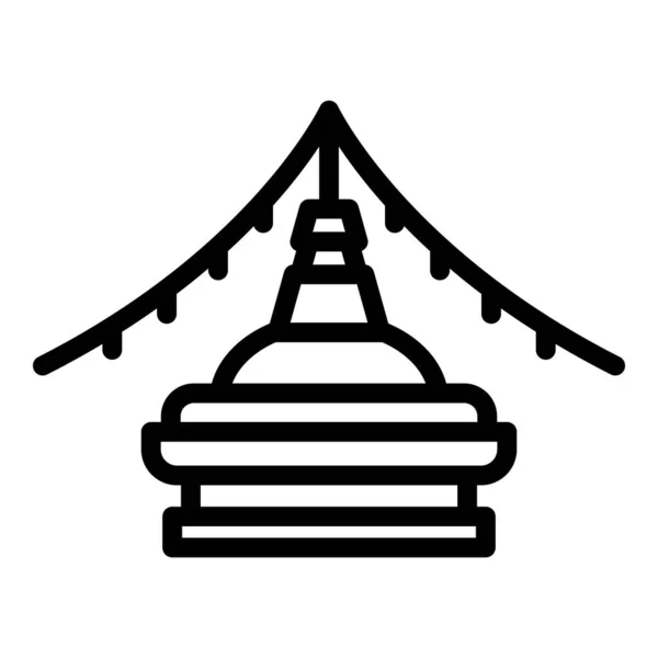 Katmandú Stupa Icono Contorno Vector Horizonte Nepal Cultura Emblemática — Archivo Imágenes Vectoriales