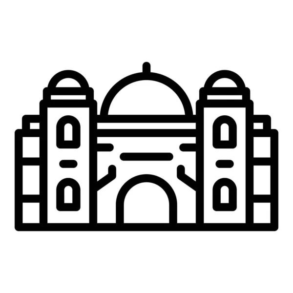Victoria Temple Icône Contour Vecteur Skyline Ville Architecture Indienne — Image vectorielle