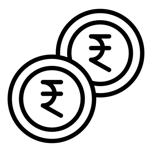 Kolkata Coin Icon Outline Vector City India Architecture West — Stock Vector