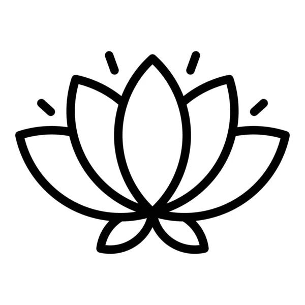 Εικονίδιο Λουλούδι Lotus Διάνυσμα Περίγραμμα Ινδική Κουλτούρα Ταξιδιωτικός Ουρανός — Διανυσματικό Αρχείο