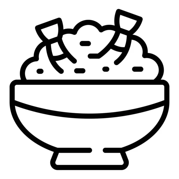 Ikon Udang Garis Besar Vektor Makanan Jepang Sushi Asian - Stok Vektor
