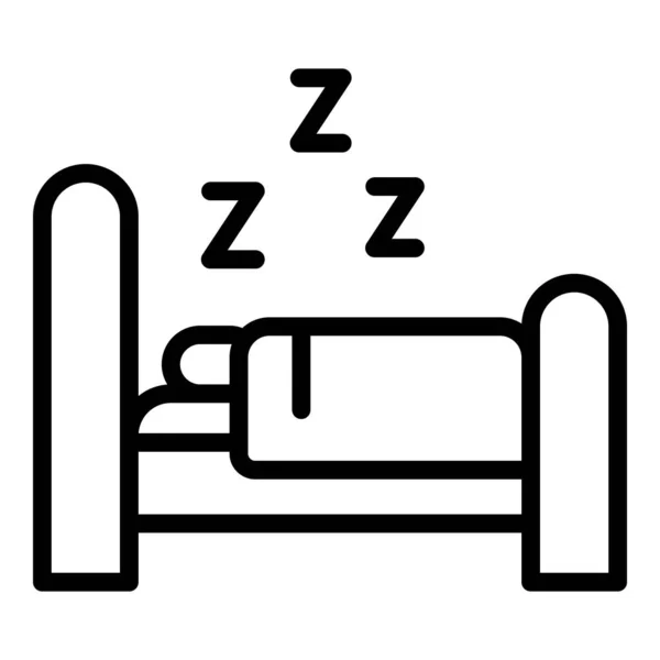 睡床图标轮廓矢量 早上的食物 周末休息 — 图库矢量图片