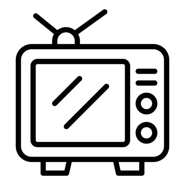 Εικονίδιο Συνόλου Τηλεόρασης Διάνυσμα Περίγραμμα Καφετιέρα Δουλεύω Μόνος — Διανυσματικό Αρχείο