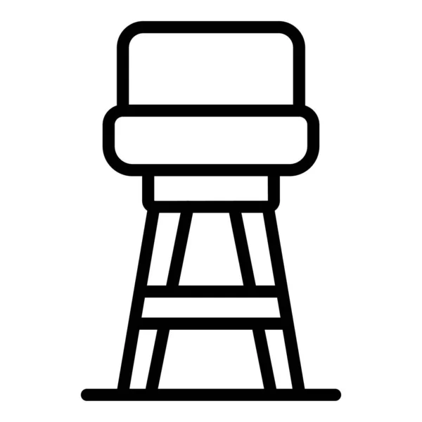 Сучасний Вектор Контуру Піктограми Сидіння Барний Стілець Кафе Стілець — стоковий вектор