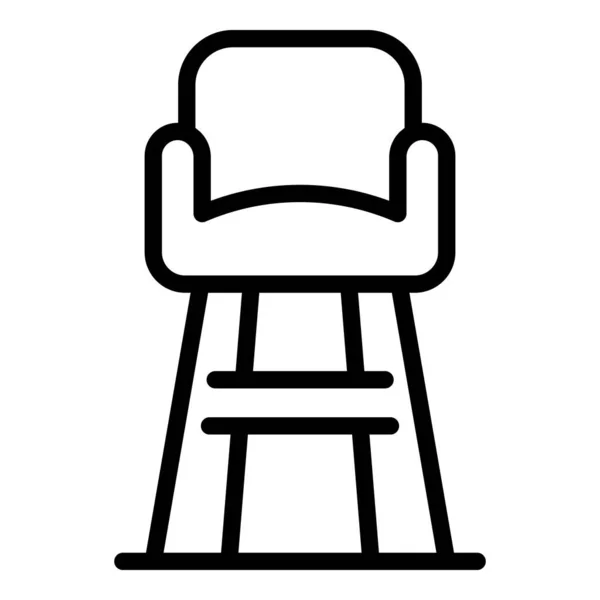 Ícone Cadeira Plástico Contorno Vetor Banco Bar Café Retro — Vetor de Stock
