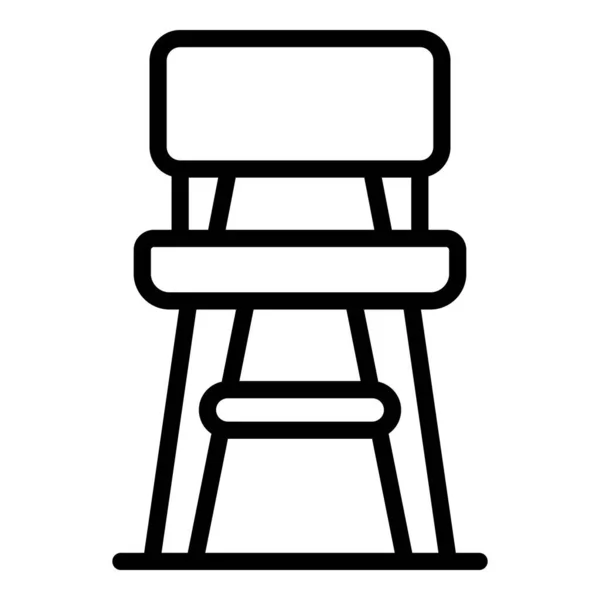 Кухонний Стілець Іконка Контуру Вектор Барний Стілець Високе Сидіння — стоковий вектор