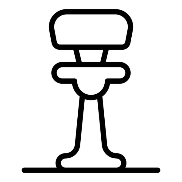 现代酒吧凳子图标轮廓矢量 坐椅子 塑料桌子 — 图库矢量图片
