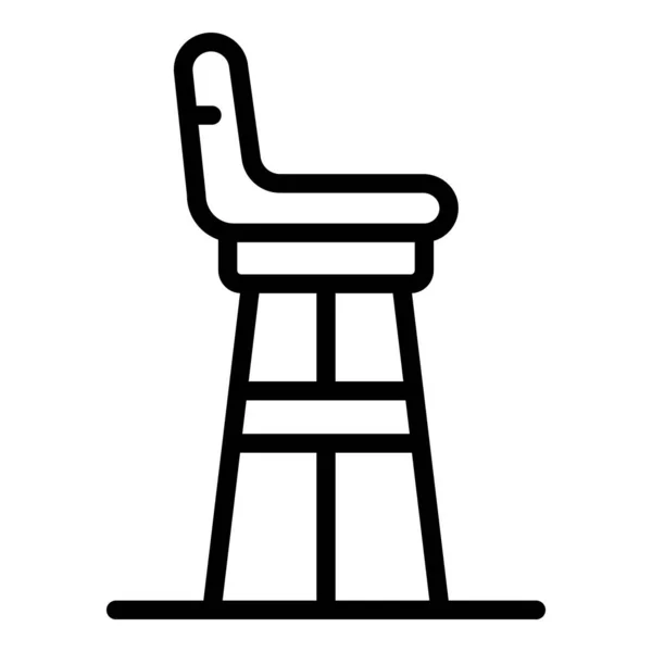 酒吧椅子图标轮廓矢量 现代凳子咖啡店 — 图库矢量图片