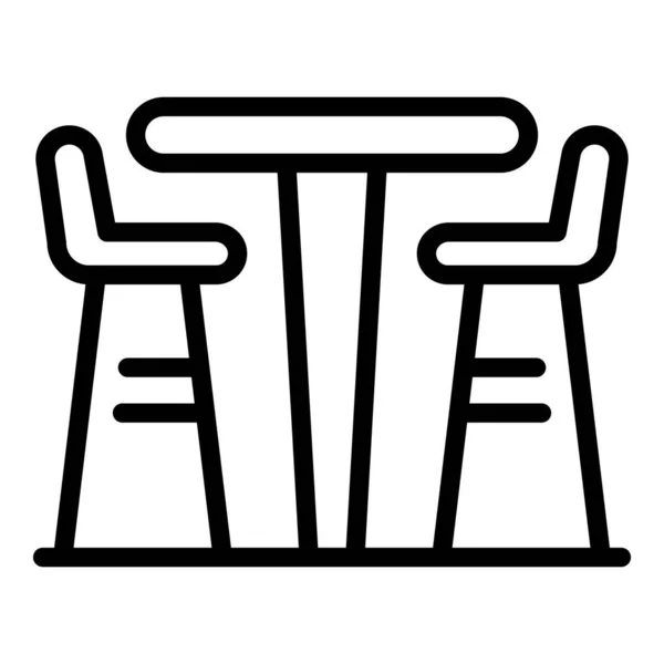 Γραμμή Πίνακα Εικονίδιο Περίγραμμα Διάνυσμα Σκαμνί Σύγχρονη Καρέκλα Ρετρό Καφέ — Διανυσματικό Αρχείο