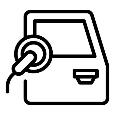 Araba simgesi kaplama ana hatları vektörü. Basınçlı oto yıkama. Otomatik servis