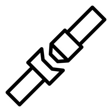 Kemer simgesi taslak vektörünü bağla. Trafik kazası. Kilit yolculuğu