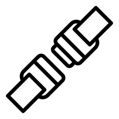 Kemer simgesi dış hat vektörünü kilitle. Yol uçağı. Güvenli araba.