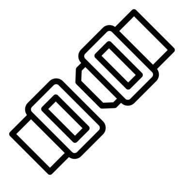 Kemer kilitli araba ikonu ana hat vektörü. İyi yolculuklar. Sıkıca bağla.