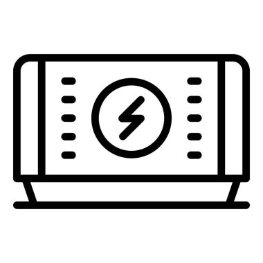 Endüstriyel jeneratör ikonu ana hat vektörü. Elektrikli motor. Mobil ekipman