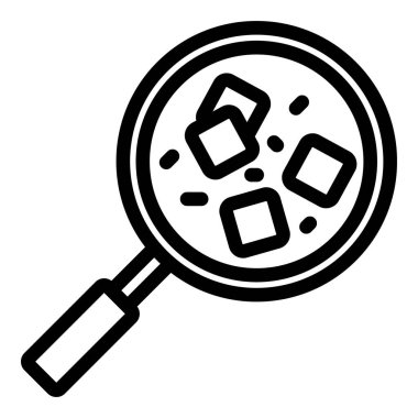 Ot fondü ikonu ana hatları vektörü. Peynirli ekmek. Yemek tabağı.