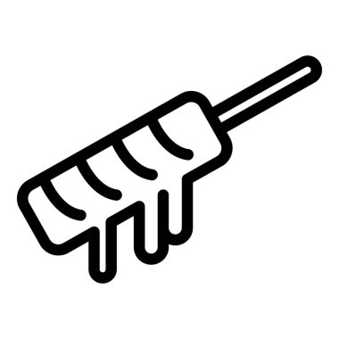 Fondü çubuğu ikonu ana hatları vektörü. Yemek tabağı. Yiyecek ekmeği