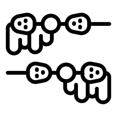 Çikolata fondü ikonu ana hatları vektörü. Yemek makinesi. Tatlı sıvı