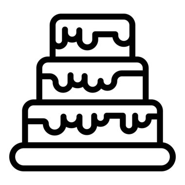 Kek şelalesi ikonu ana hatları vektörü. Kakao meyvesi. Tatlı sıvı