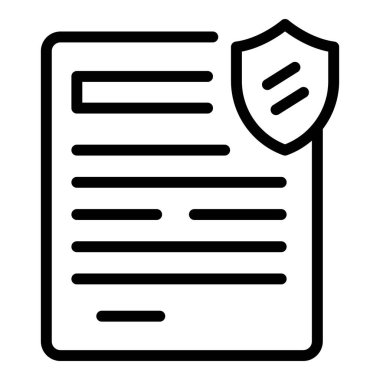 Gıda koruma kağıt ikonu ana hatları vektörü. Sertifika kalitesi. Eleştirmen araştırması