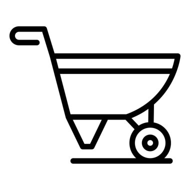 Ev el arabası ikonu ana hat vektörü. Onarım. Çalışma aracı