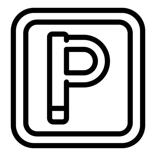 Parkering Ikon Kontur Vektor Vandrarhemmet Modern Stad — Stock vektor