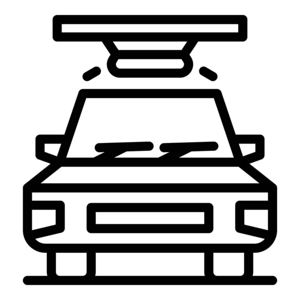 Ikona Myjni Samochodowej Wektor Zarysu Serwis Samochodowy Czyste Okno — Wektor stockowy