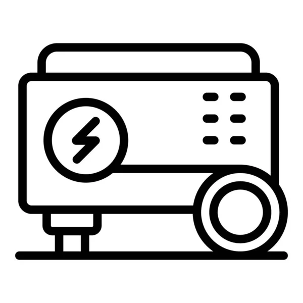 Maison Générateur Icône Contour Vecteur Moteur Électrique Gaz Énergie — Image vectorielle