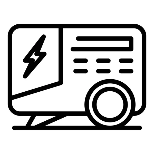 Mobiele Generator Pictogram Schets Vector Elektriciteit Gasnoodsituatie — Stockvector