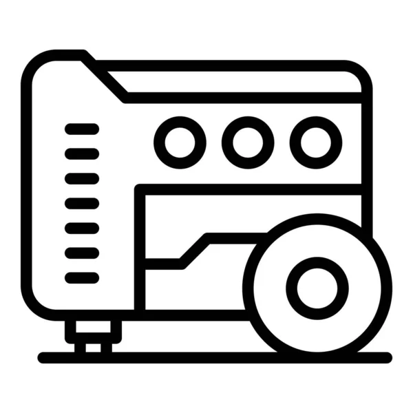 Moteur Générateur Puissance Icône Contour Vecteur Énergie Électrique Machine Portable — Image vectorielle