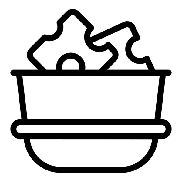 Cow Cheese Icon Outline Vector Fondue Pot Pot Cooking — Stock Vector