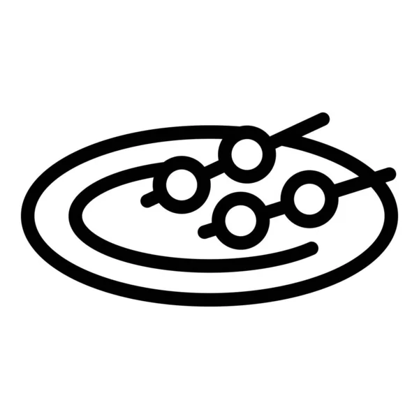 Ikona Kija Fondue Zarys Wektor Jedzenie Serowe Kucharz Krowy — Wektor stockowy