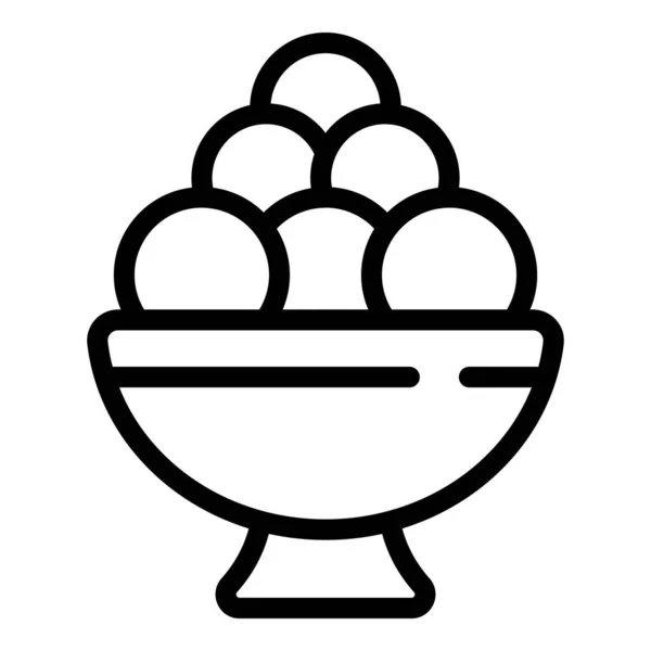 Мороженое Шарики Иконка Вектор Машина Еды Фруктовый Какао — стоковый вектор