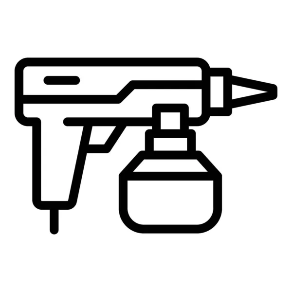 Ícone Pistola Pintura Contorno Vetor Reparação Diy Construção Obras —  Vetores de Stock