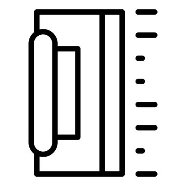 Duvar çalışması simgesi ana hat vektörü. Onarım. Tasarım aracı