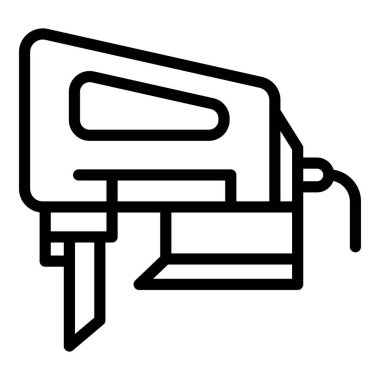 Elektrikli testere ikon ana hat vektörü. İş aleti. Sondaj tasarımı