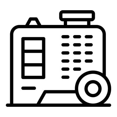 Ev yapımı jeneratör ana hatları vektörü. İş aleti. Sondaj tasarımı