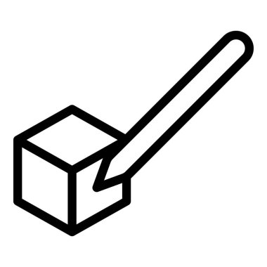 Küp simgesi dış hat vektörünü çiz. Dijital kalem. Tablet biçimi