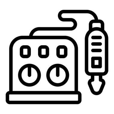 Manikür cilası aygıt ana hatları vektörü. Sanat stüdyosu. Dikkat parmağı