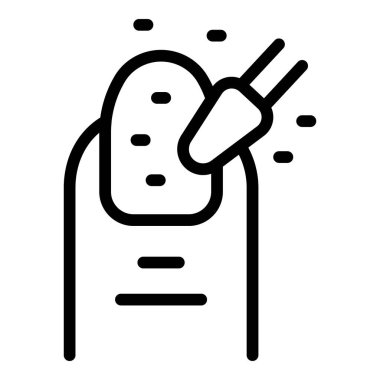 Tırnak cilası ikonu ana hat vektörü. Sanat barı. Manikür stüdyosu