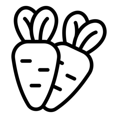 Havuç ikonu ana hat vektörü. Paleo diyeti. Yemek bedava.