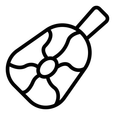 Kızarmış et ikonu ana hatları vektörü. Paleo diyeti. Bedava yemek