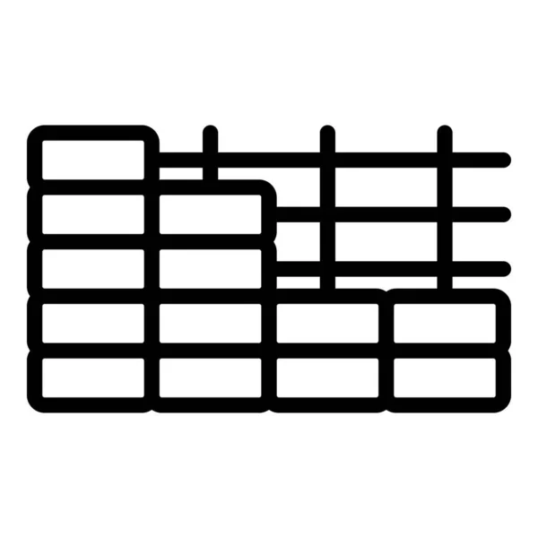 Vecteur Contour Icône Mur Brique Réparation Bricolage Outil Travail — Image vectorielle