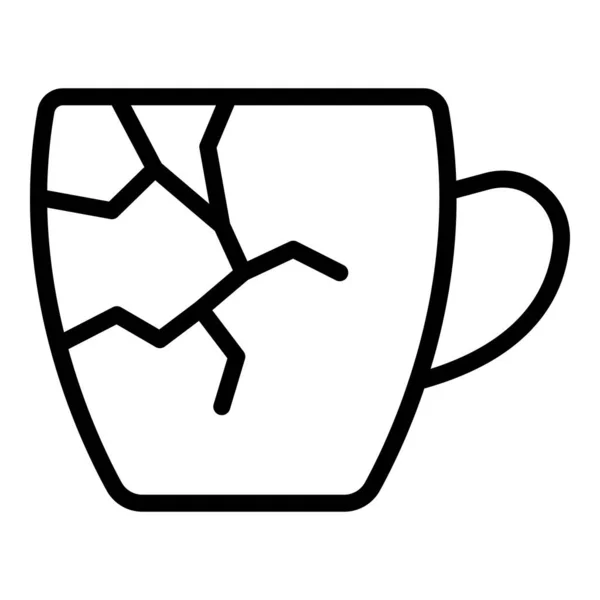 Broken Mug Icon Outline Vector Controllo Sicurezza Ritorno Elettronico — Vettoriale Stock