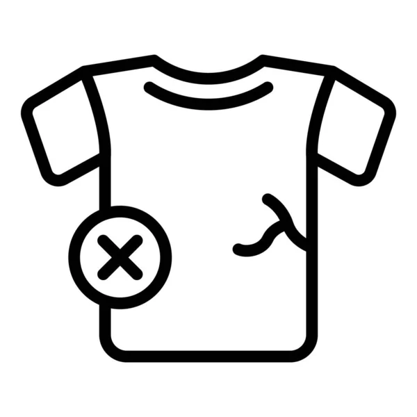 Camiseta Defectuosa Icono Contorno Vector Control Producto Retorno Roto — Vector de stock